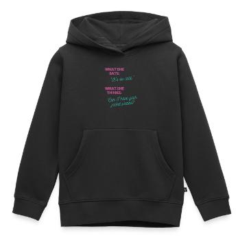 Puis-je avoir votre veste? - Sweat Premium à capuche enfant bio - noir - Devant - AI Model Kid Male (0cm)