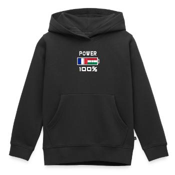 Ungarn und Frankreich Power 100% - Kinder Premium Organic Hoodie - Schwarz - Vorne - AI Model Kid Male (0cm)