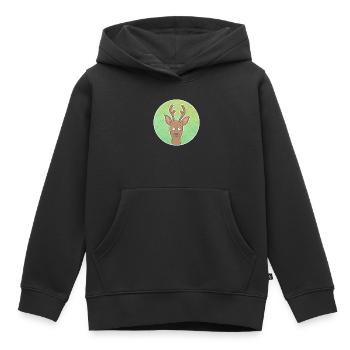 Rehbock - Kinder Premium Organic Hoodie - Schwarz - Vorne - AI Model Kid Male (0cm)