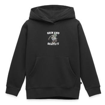 Grinsen und skaten - Kinder Premium Organic Hoodie - Schwarz - Vorne - AI Model Kid Male (0cm)
