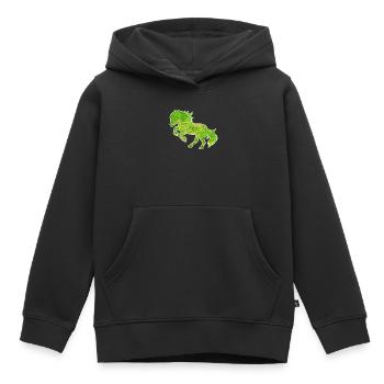 Galopp Pferde Islandpferde Pferdeliebe Trab - Kinder Premium Organic Hoodie - Schwarz - Vorne - AI Model Kid Male (0cm)