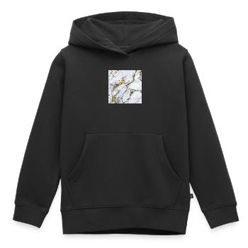 Marmor Weiß Gold Textur - Kinder Premium Organic Hoodie - Schwarz - Vorne - AI Model Kid Male (0cm)