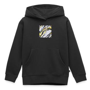 Structure en marbre or - Sweat Premium à capuche enfant bio - noir - Devant - AI Model Kid Male (0cm)
