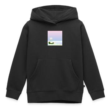 Winter Background - Polar Bear by the Sea - SLEDGES - Kids Premium Organic Hoodie - black - Front - AI Model Kid Male (0cm)