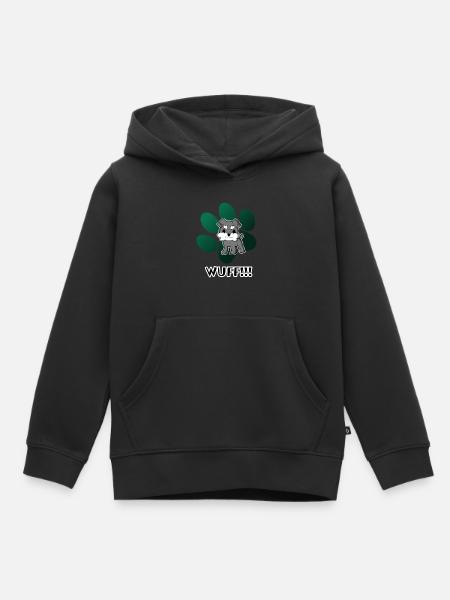 Wuff-Hund - Kinder Premium Organic Hoodie - Schwarz