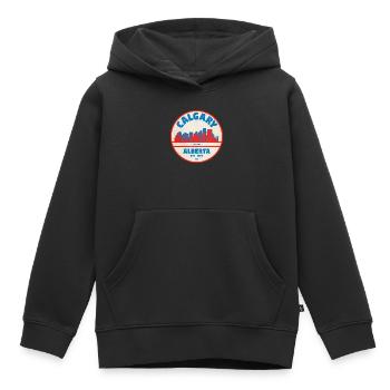 Calgary Skyline Vintage - Sweat Premium à capuche enfant bio - noir - Devant - AI Model Kid Male (0cm)