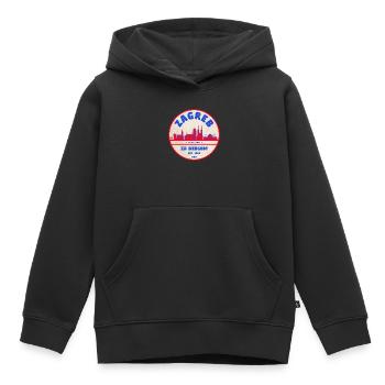 Zagreb Rundlogo Skyline Retro - Kinder Premium Organic Hoodie - Schwarz - Vorne - AI Model Kid Male (0cm)