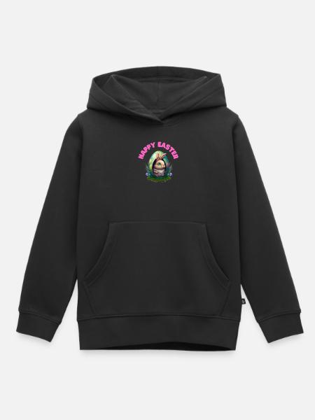Happy Easter Frohe Ostern Hase - Kinder Premium Organic Hoodie - Schwarz