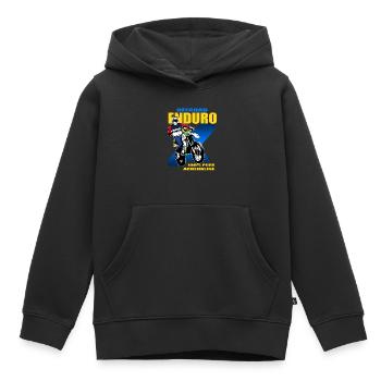 Enduro Tout-terrain - Sweat Premium à capuche enfant bio - noir - Devant - AI Model Kid Male (0cm)