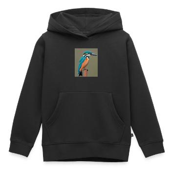 kingfisher on the branch - Kids Premium Organic Hoodie - black - Front - AI Model Kid Male (0cm)