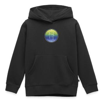 Windenergie Nachhaltigkeit - Kinder Premium Organic Hoodie - Schwarz - Vorne - AI Model Kid Male (0cm)