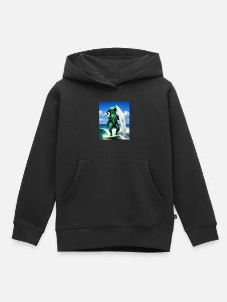 Surf Cthulu #002 - Sweat Premium à capuche enfant bio - noir