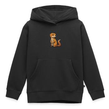 Mangouste - Sweat Premium à capuche enfant bio - noir - Devant - AI Model Kid Male (0cm)
