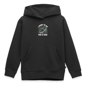 Déclaration de randonnée Randonnées Randonnées en montagne - Sweat Premium à capuche enfant bio - noir - Devant - AI Model Kid Male (0cm)