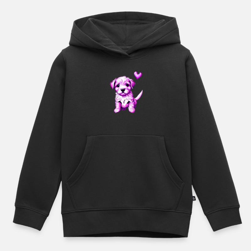 Labrador Retriever Labrador Propriétaire Chien Chiot - Sweat Premium à capuche enfant bio - noir
