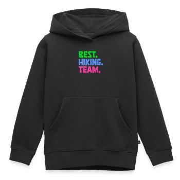 Déclaration de randonnée Randonnées Randonnées Escalade - Sweat Premium à capuche enfant bio - noir - Devant - AI Model Kid Male (0cm)