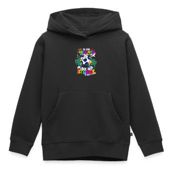 Adieu Maternelle 1ère année Retour à l’école Football - Sweat Premium à capuche enfant bio - noir - Devant - AI Model Kid Male (0cm)