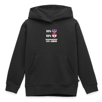 Liban et Grande-Bretagne 100% Genius Flag - Sweat Premium à capuche enfant bio - noir - Devant - AI Model Kid Male (0cm)