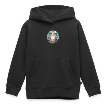 Surfboard - Kids Premium Organic Hoodie - black - Front - AI Model Kid Male (0cm)