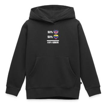 Venezuela und Großbritannien 100% Genius Flagge - Kinder Premium Organic Hoodie - Schwarz - Vorne - AI Model Kid Male (0cm)