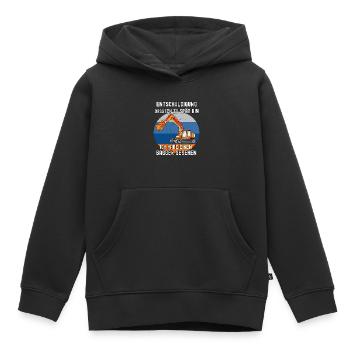 Entschuldigung zu spät, habe einen Bagger gesehen - Kinder Premium Organic Hoodie - Schwarz - Vorne - AI Model Kid Male (0cm)
