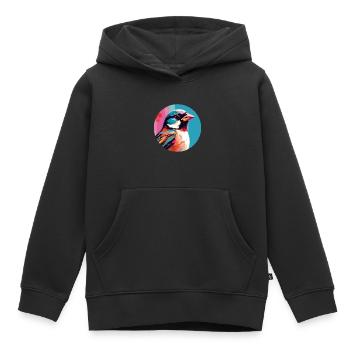 House sparrow - Kids Premium Organic Hoodie - black - Front - AI Model Kid Male (0cm)