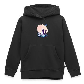 Tombe abandonnée - Sweat Premium à capuche enfant bio - noir - Devant - AI Model Kid Male (0cm)