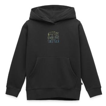 courses de chevaux - Sweat Premium à capuche enfant bio - noir - Devant - AI Model Kid Male (0cm)