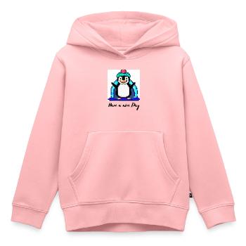 have a nice day penguin - Kids Premium Organic Hoodie - rose - Front - AI Model Kid Female (0cm)