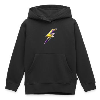 Éclair Flash Stylisé - Sweat Premium à capuche enfant bio - noir - Devant - AI Model Kid Male (0cm)