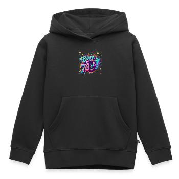 Né dans les années 70 - Sweat Premium à capuche enfant bio - noir - Devant - AI Model Kid Male (0cm)