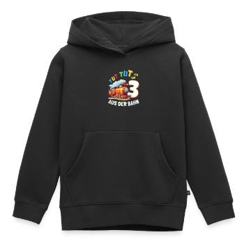 3. Geburtstag Junge Zug Eisenbahn für Zugfahrer - Kinder Premium Organic Hoodie - Schwarz - Vorne - AI Model Kid Male (0cm)