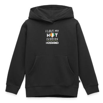 Funny Ivorian Husband Proud Wife - Kinder Premium Organic Hoodie - Schwarz - Vorne - AI Model Kid Male (0cm)