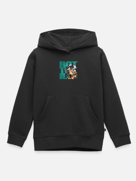 Rottweiler Portrait - Kinder Premium Organic Hoodie - Schwarz
