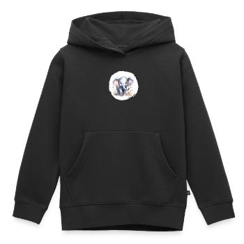 Aquarell Elefant - Kinder Premium Organic Hoodie - Schwarz - Vorne - AI Model Kid Male (0cm)