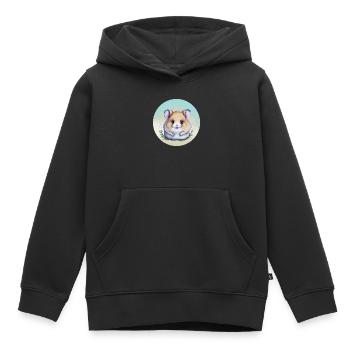 Niedlicher pastellfarbener Aquarellhamster - Kinder Premium Organic Hoodie - Schwarz - Vorne - AI Model Kid Male (0cm)