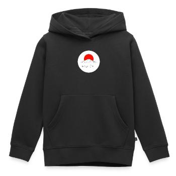 Mont Fuji sur soleil levant - Sweat Premium à capuche enfant bio - noir - Devant - AI Model Kid Male (0cm)