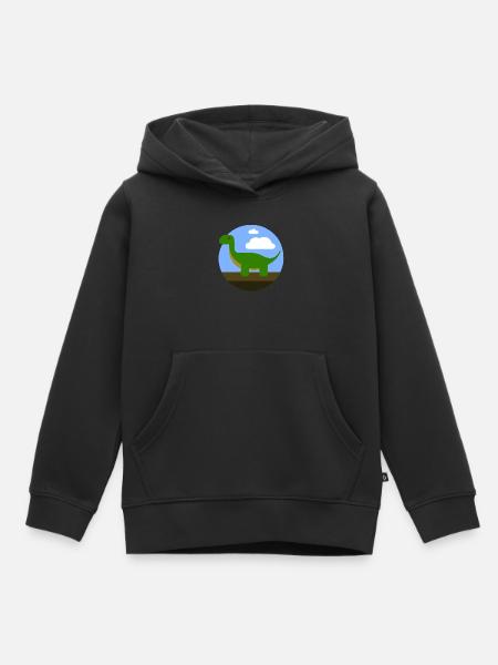 Dino - Kinder Premium Organic Hoodie - Schwarz