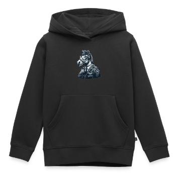 Cute Horse Pilot - Kids Premium Organic Hoodie - black - Front - AI Model Kid Male (0cm)
