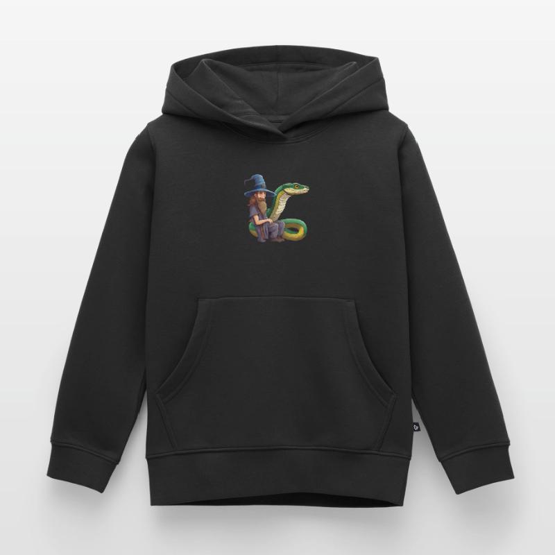 Sorcier Serpent Anaconda Serpent Boa Python Sweat Premium à capuche enfant bio