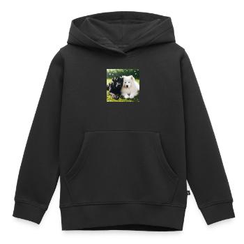OIG1-KARTON - Kinder Premium Organic Hoodie - Schwarz - Vorne - AI Model Kid Male (0cm)