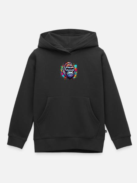 Gorilla - Kinder Premium Organic Hoodie - Schwarz