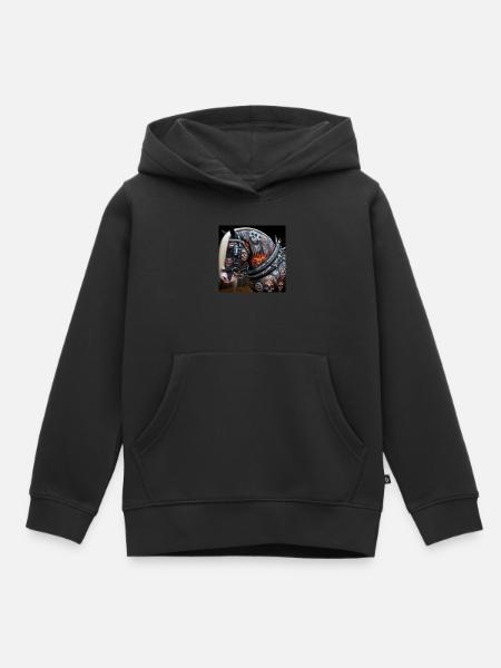Tätowiertes schweres Pferd - Kinder Premium Organic Hoodie - Schwarz