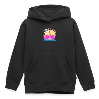 BOOTFAHREN FÖHR INSEL - Kinder Premium Organic Hoodie - Schwarz - Vorne - AI Model Kid Male (0cm)