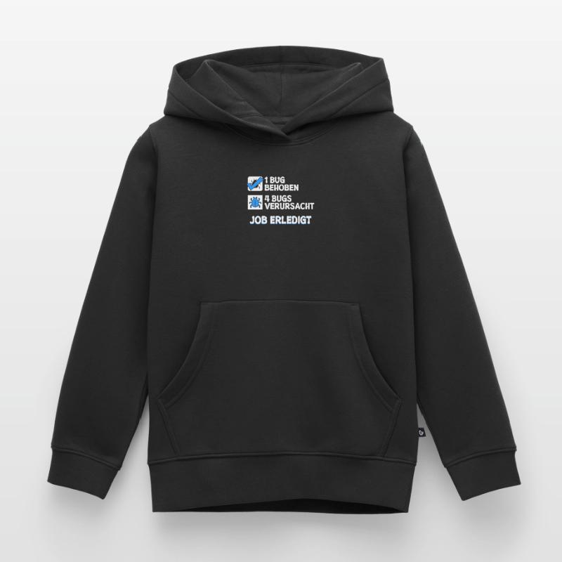 Développeur Coden skripting bugs debug correction de bugs Sweat Premium à capuche enfant bio