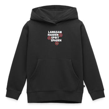 Déclaration de ravitaillement en énergie de la station-service Conduite d’électricité - Sweat Premium à capuche enfant bio - noir - Devant - AI Model Kid Male (0cm)