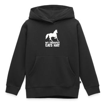 Amoureux des chevaux Équitation équestre - Sweat Premium à capuche enfant bio - noir - Devant - AI Model Kid Male (0cm)