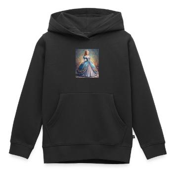 L’élégance royale - Sweat Premium à capuche enfant bio - noir - Devant - AI Model Kid Male (0cm)