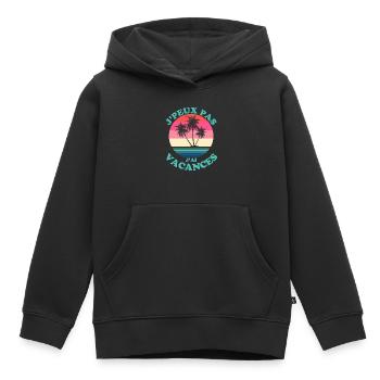 Vacances d'été - Sweat Premium à capuche enfant bio - noir - Devant - AI Model Kid Male (0cm)