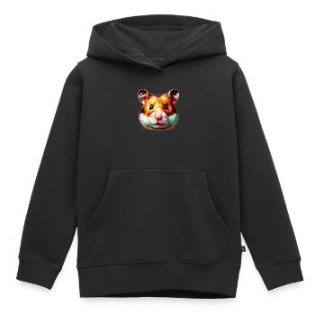 Hamster - Sweat Premium à capuche enfant bio - noir - Devant - AI Model Kid Male (0cm)